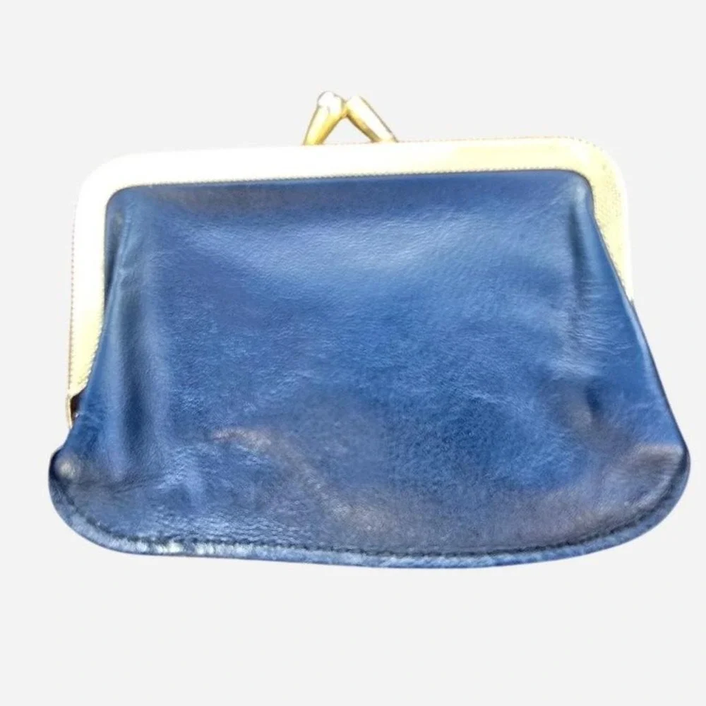 Vintage blue leather‎ coin purse (acc2)